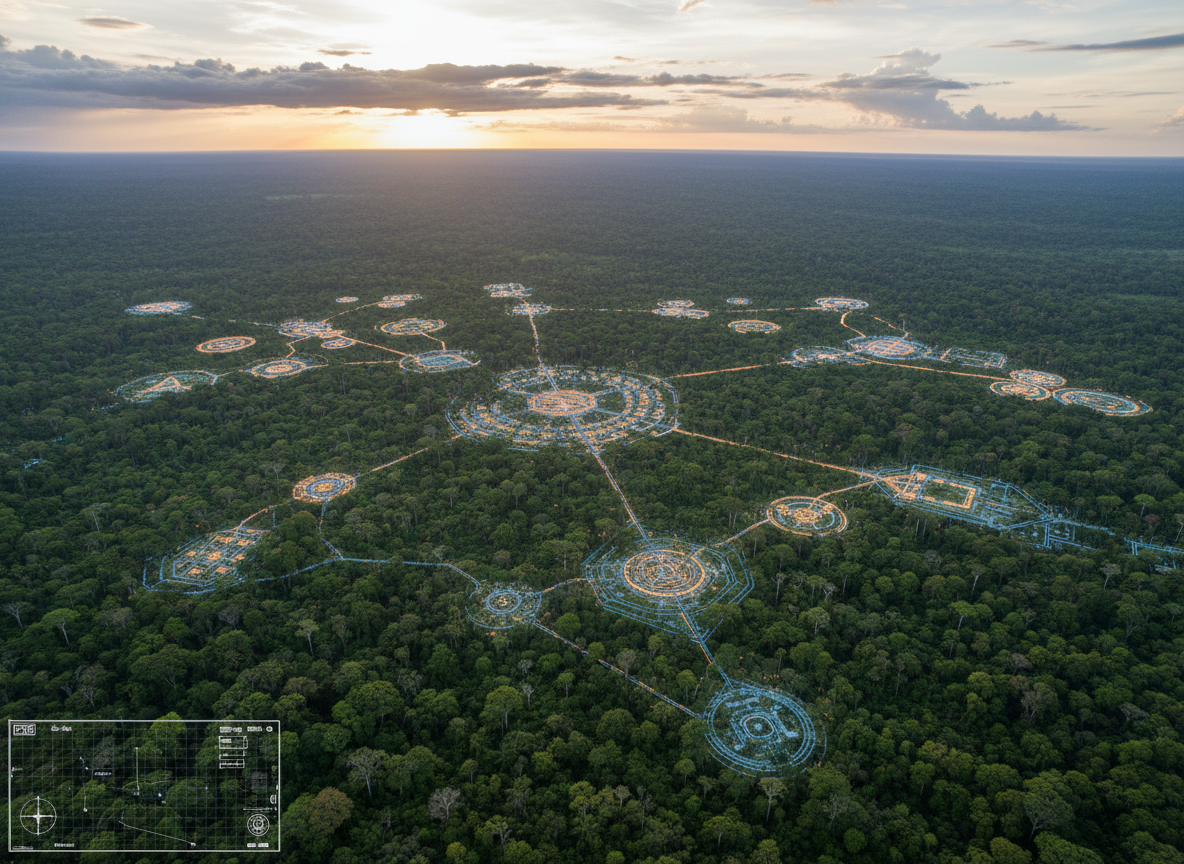 LiDAR visualization revealing ancient earthworks and settlements beneath Bolivia’s Amazon forest